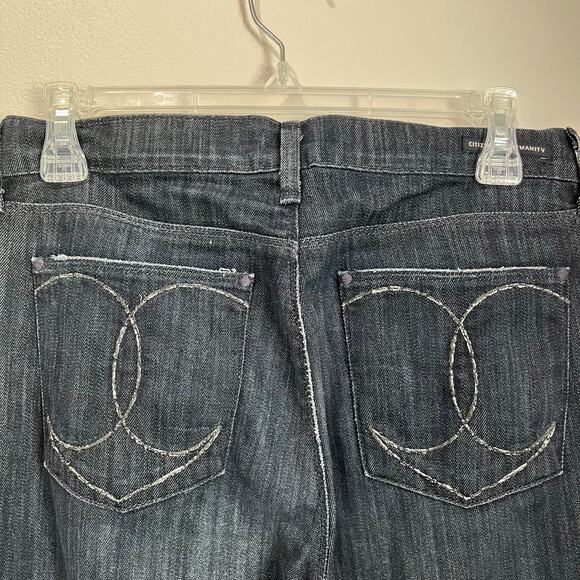 Y2K Citizens of Humanity Dark Wash Liberty mid Rise Bell Bottom Jeans USA Sz 28 - Picture 3 of 12